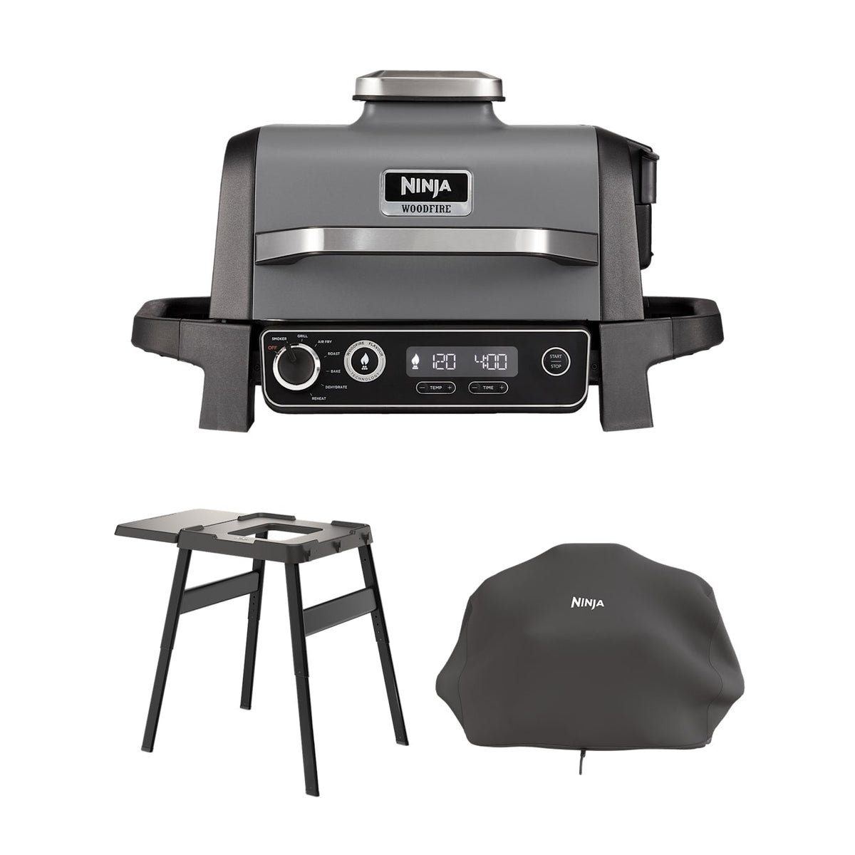 Ninja Woodfire Electric BBQ Grill & Smoker with Stand and Cover
