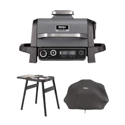 Ninja Woodfire Electric BBQ Grill & Smoker with Stand and Cover