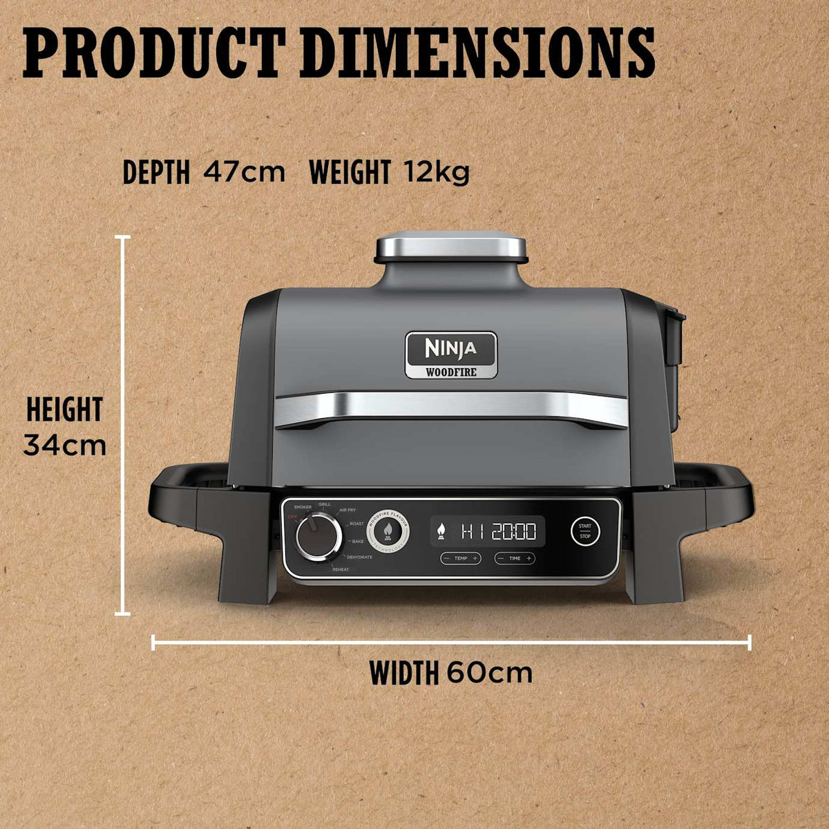 Ninja Woodfire Electric BBQ Grill & Smoker with Stand and Cover