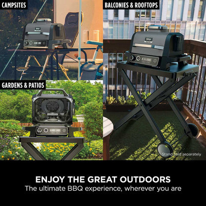 Ninja Woodfire Electric BBQ Grill & Smoker with Stand and Cover