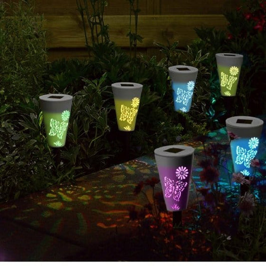 Smart Solar Silhouette Stake light 6Pc Carry Pack