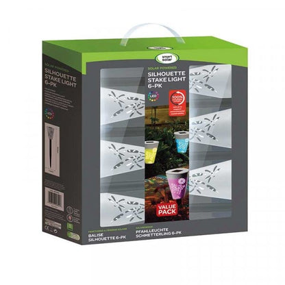Smart Solar Silhouette Stake light 6Pc Carry Pack